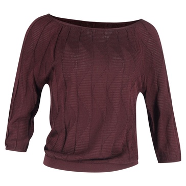 m  boat neck top in burgundy cotton