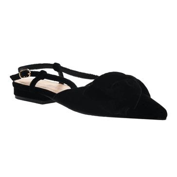 women's harmony bow slingback flat sandal in black