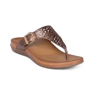 rita adjustable thong sandal in bronze