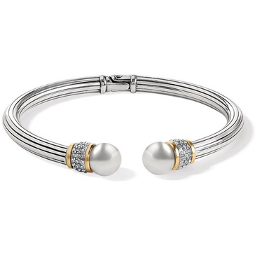 women's open hinged bangle in silver-gold