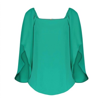 frances 3/4 sleeve top in billard green