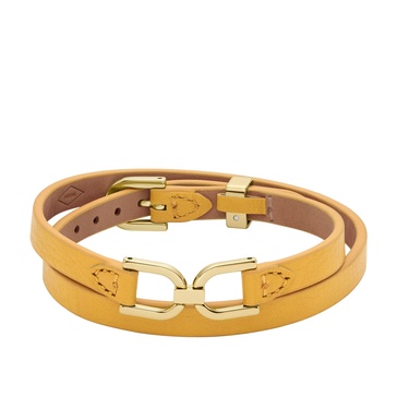 women's heritage d-link lemon yellow leather strap bracelet