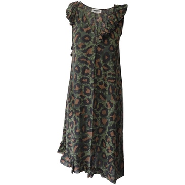 rebelle leo dress in green viscose