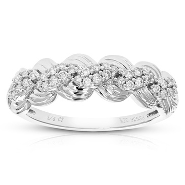 1/4 cttw round cut lab grown diamond wedding engagement ring for women .925 sterling silver