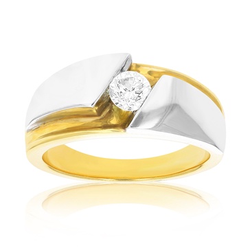 1/2 cttw men's diamond engagement ring 18k yellow gold and platinum