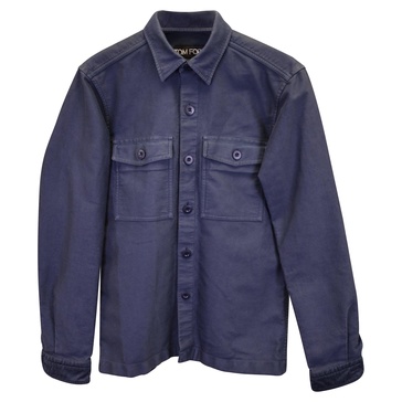 overshirt jacket in blue cotton