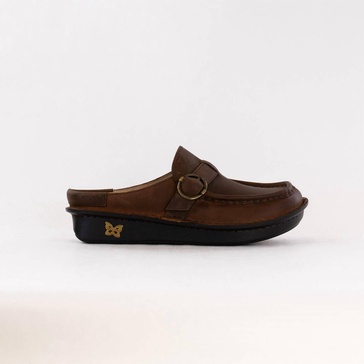 women's slip ons in oiled brown