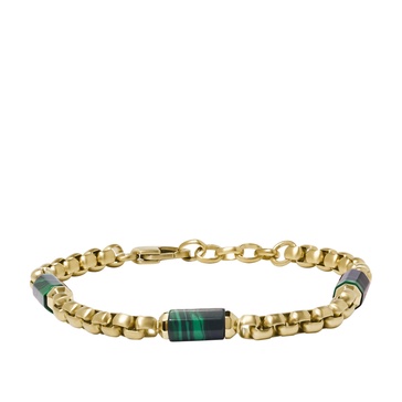 men's all stacked up green malachite components bracelet