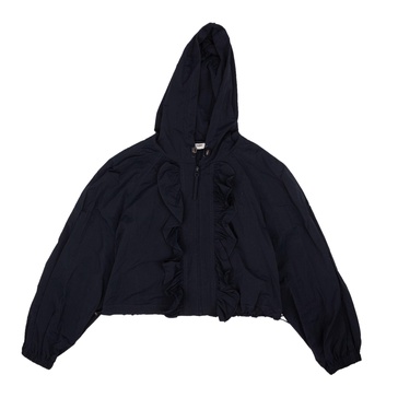 navy nylon ruffle windbreaker