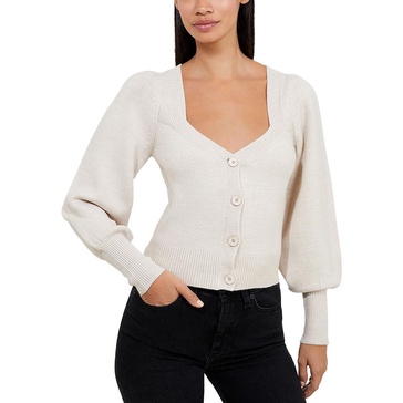 womens v neck long sleeve cardigan sweater