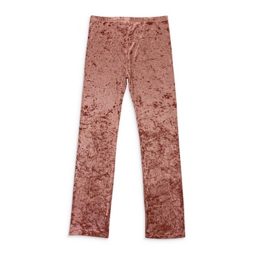 crushed velvet dusty pink women's straight pants