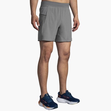 sherpa 2-in-1 short in heather charcoal