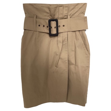 kim belt skirt in beige cotton