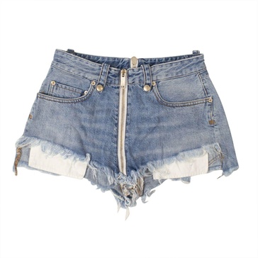 denim zipped shorts - denim