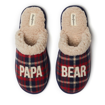 men's papa bear plaid scuff slipper