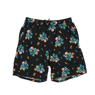 black rayon multicolored design shorts