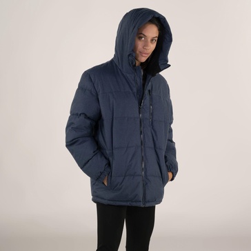 women's twill block puffer oversized jacket