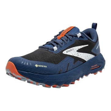 men's cascadia shoes in black/blue/firecracker