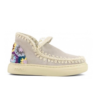 women's bold eskimo sneaker with crochet heel in chalk