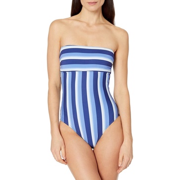 bandeau one piece in parallel navy