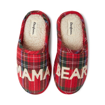 women's plaid mama bear mom clog house slipper