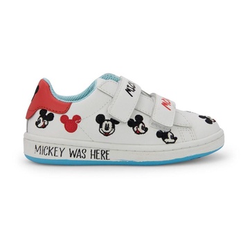 white gallery embroidered mickey shoes