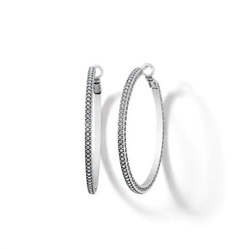 women's thin large hoop earrings in silver