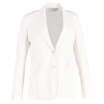 single-breasted blazer in white wool