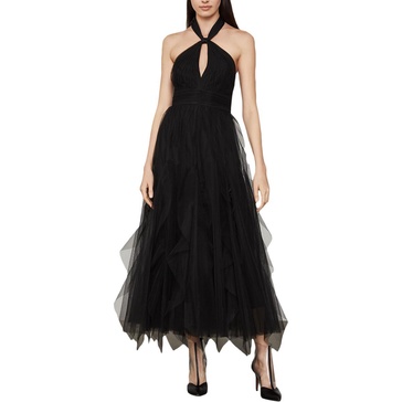 eve womens tulle halter evening dress