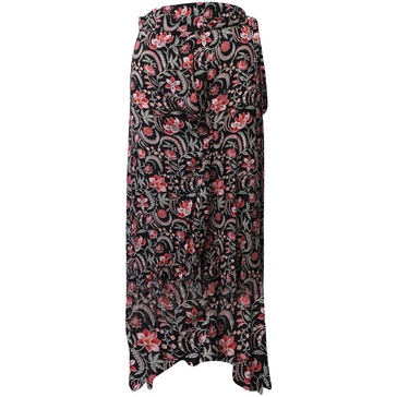 heather noir floral skirt in black viscose