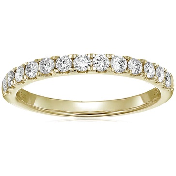 1/2 cttw diamond wedding band 14k white or yellow gold 13 stones prong set round