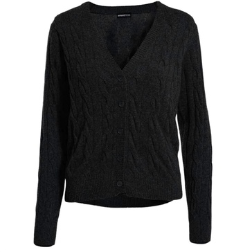 cable knit cardigan in black