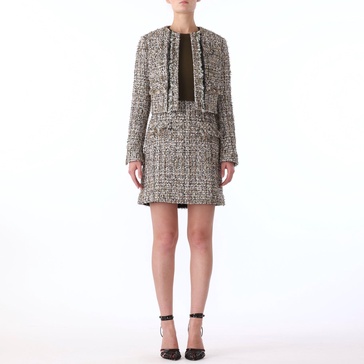 texture tweed crop jacket