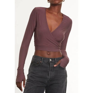 butter wrap top with thumb holes in mink