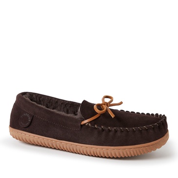 fireside by  men's nelson bay water resistant and indoor/outdoor moccasin slipper