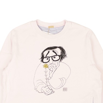 x the sheperd pink graphic print crewneck