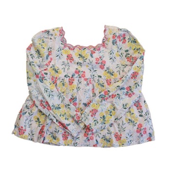 girls pink floral blouse