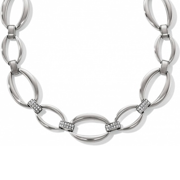 meridian swing statement necklace in silver