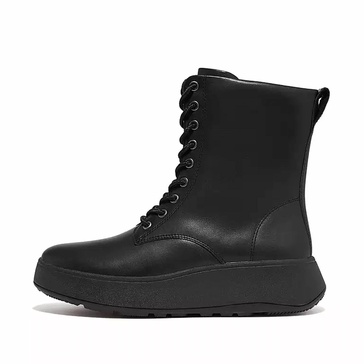 women's f mode lace up flatform ankle boots in black