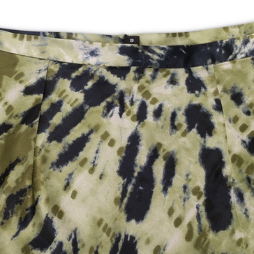 tie dye green flared skirt