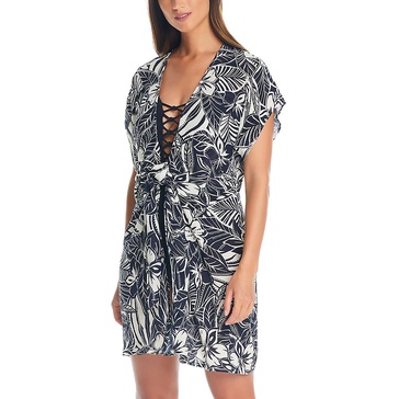 womens printed short sleeve wrap top