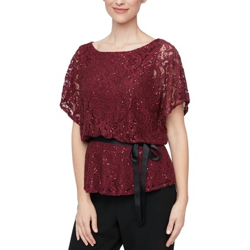 womens sequined lace blouse