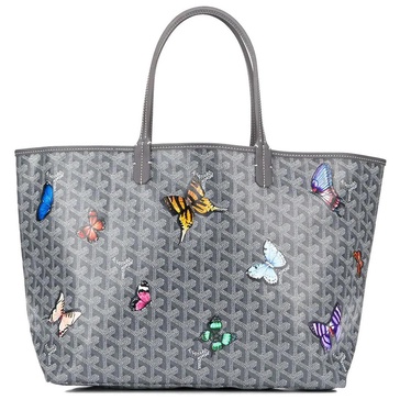 customised grey 'butterflies' monogram st louis pm bag