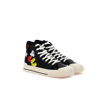 black mickey graphic high top sneakers