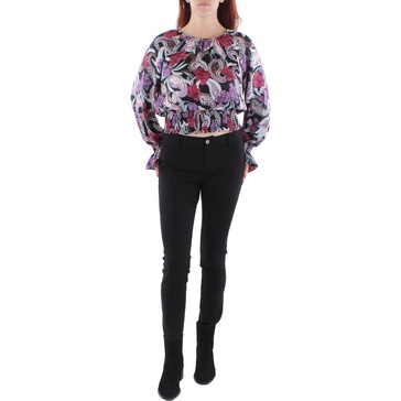 womens printed office blouse