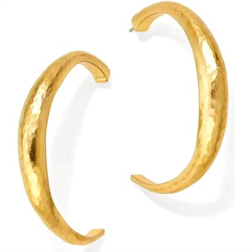 women's reine hoop earrings in brushed gold