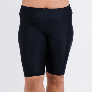 women's plus high waisted long bike swim shorts