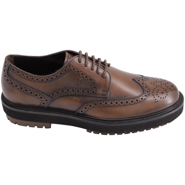 brogues lace-ups in brown leather