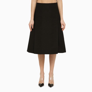 Marni Black Cotton Flared Midi Skirt Women