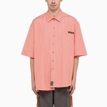 Martine Rose Pink/Green Striped Cotton Shirt Men